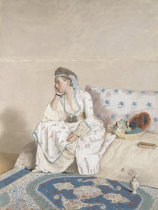 Retrato de Marie Fargues, esposa del artista en traje turco, 1756-58